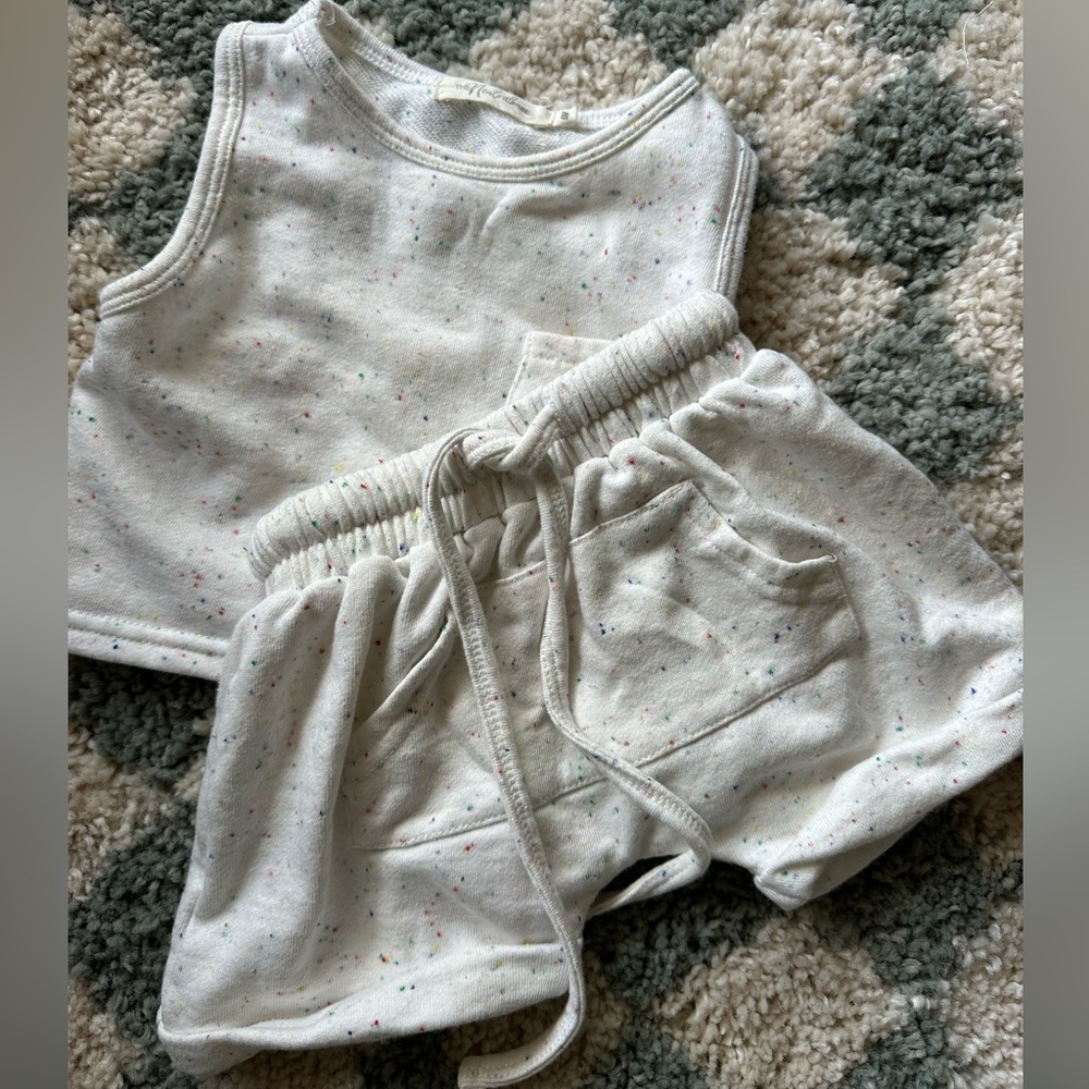 White speckled, baby short set rainbow speckles the natural babe
